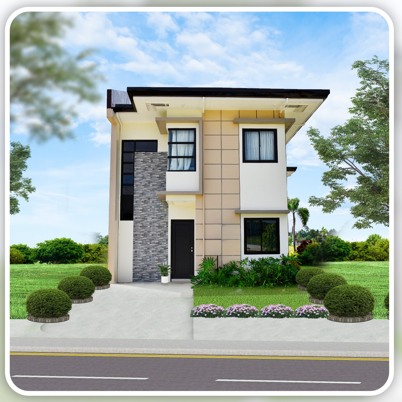 Azera model – 2-storey single attached house for sale with 3 bedrooms and 2 toilets and baths, offering modern and spacious living.