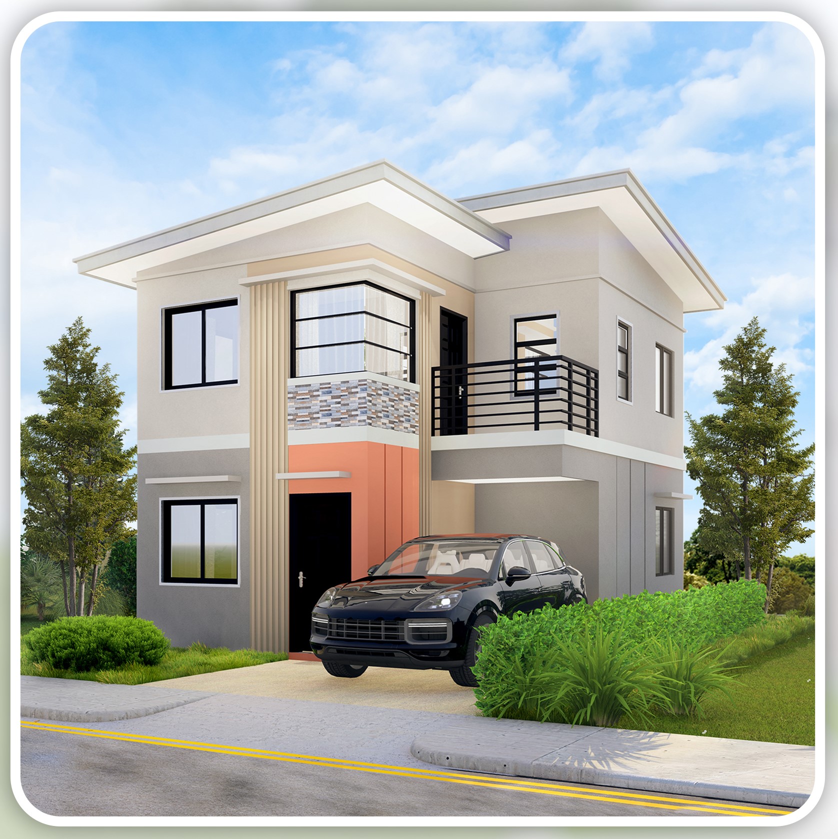 Freya model – 2-storey single detached house for sale with 4 bedrooms and 2 toilets and baths, offering spacious and modern living.