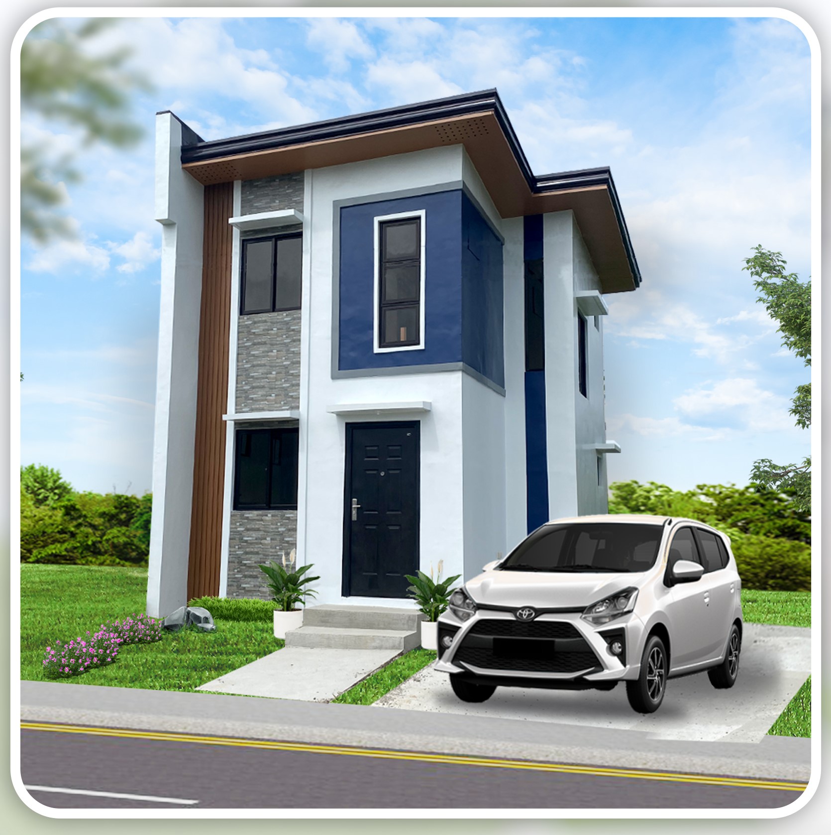 Lucien model – 2-storey single attached house for sale with 2 bedrooms and 2 toilets and bathrooms, designed for modern and comfortable living.